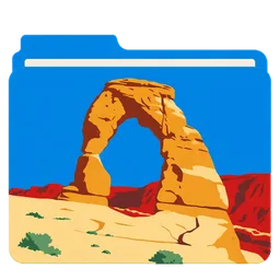 Un cartel de Delicate Arch sobre un cielo azul