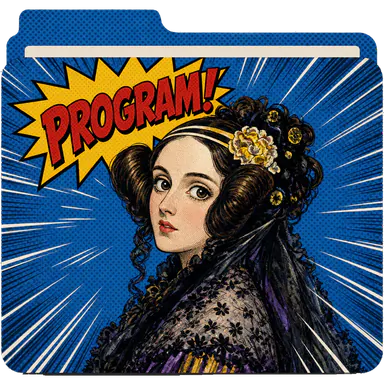 An Ada Lovelace pop art folder